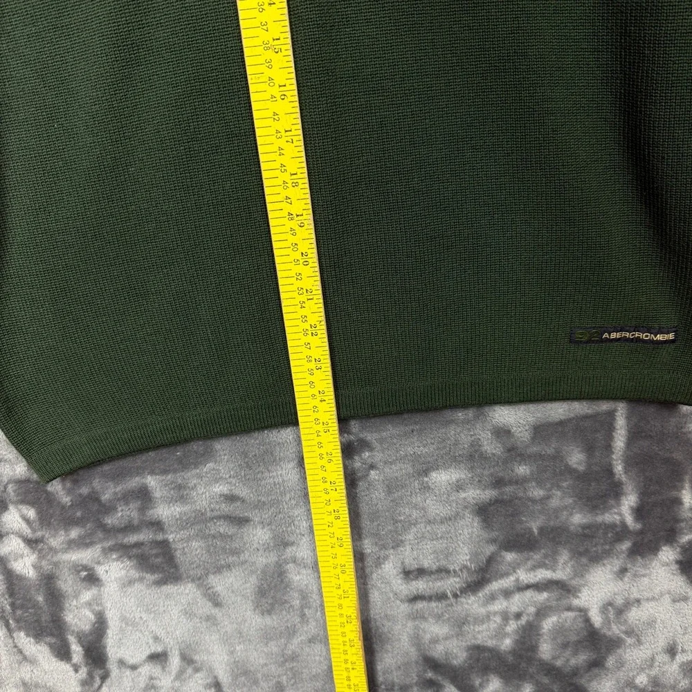Abercrombie & Fitch Sweater Mens M Green Excellent V-Neck Colorblock Knit Stripe